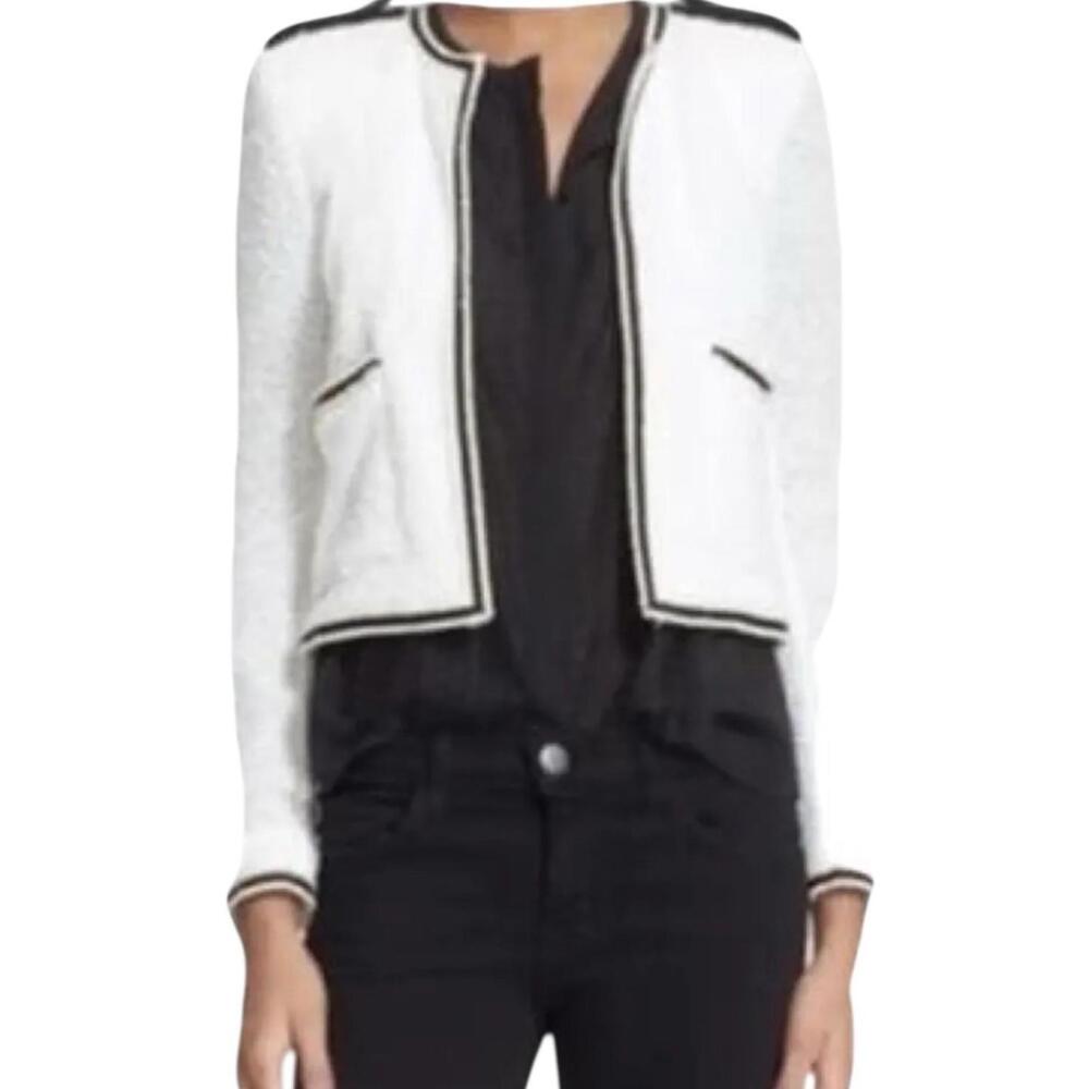 The Koople Tweed Military Style Jacket White And Black  Size 32 EU US M (4)